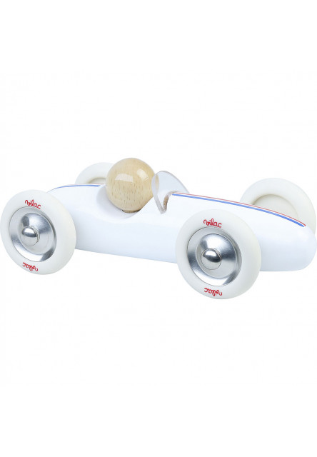 Drevené auto veľké Grand prix vintage biele