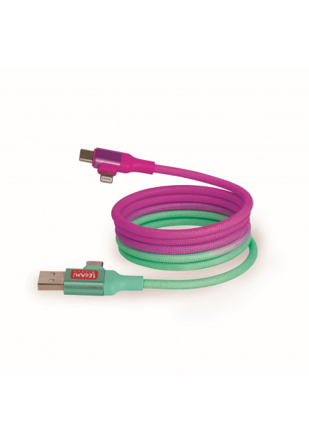 Magnetický nabíjací kábel 4 v 1 Legami Magnetic 4-In-1 Charging Cable - Electric Aura