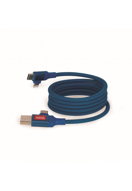 Magnetický nabíjací kábel 4 v 1 Legami Magnetic 4-In-1 Charging Cable - Petrol