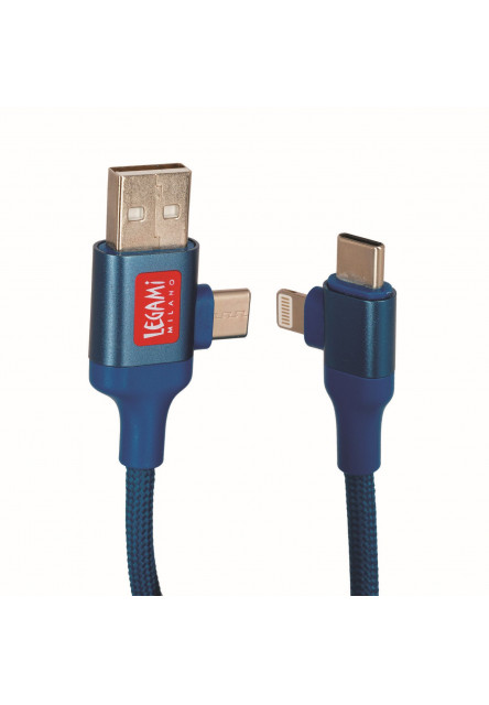 Magnetický nabíjací kábel 4 v 1 Legami Magnetic 4-In-1 Charging Cable - Petrol
