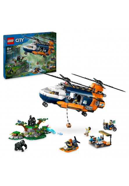 Helikoptéra na prieskum džungle v základnom tábore