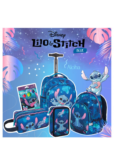Školní batoh Jack na kolečkách Stitch Blue