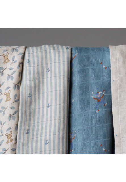 Josefine Mušelínové pleny z bambusu 2 ks Stripe Anchor