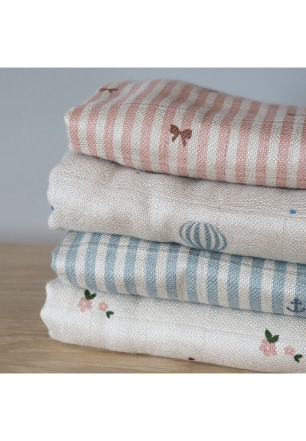 Josefine Mušelínové pleny z bambusu 2 ks Stripe Anchor