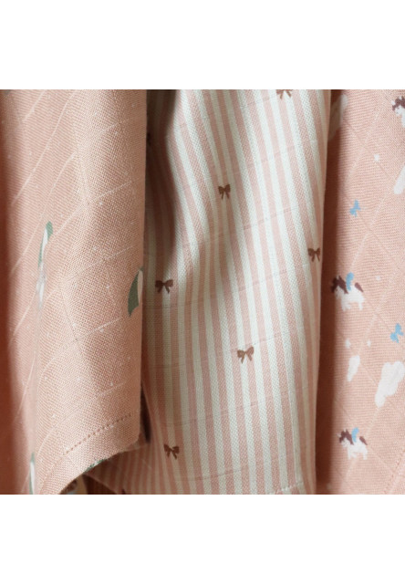 Josefine Mušelínové pleny z bambusu 2 ks Stripe Bow