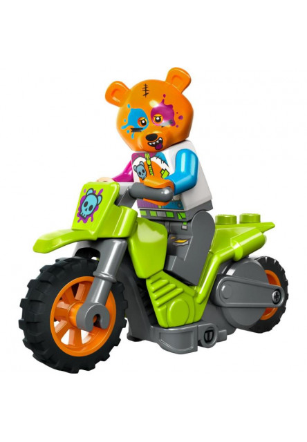 Medveď a kaskadérska motorka