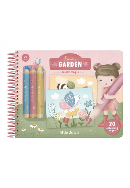 Omalovánky s pastelkami Zahrada Rosa Little Dutch