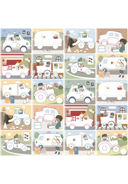 Omalovánky s pastelkami Doprava Jim