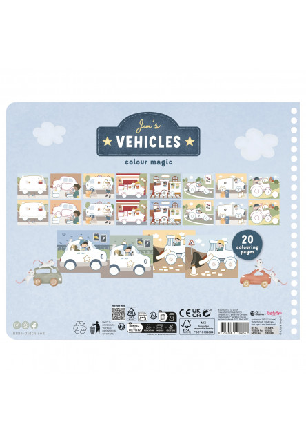 Omalovánky s pastelkami Doprava Jim