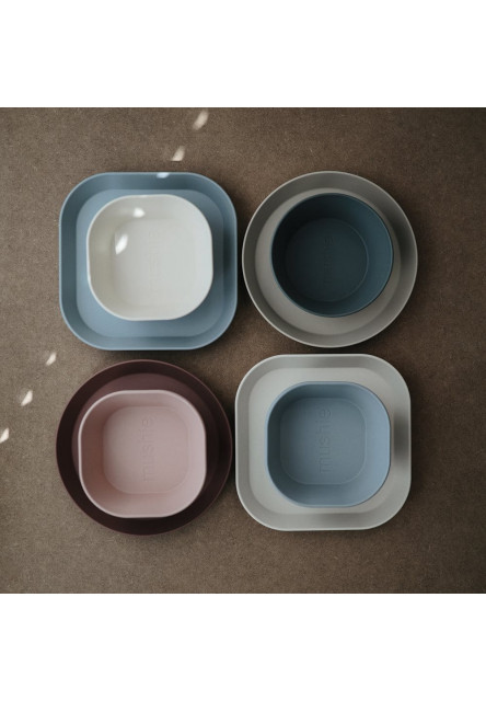 Hranatá jedálenská sada mushie - blush