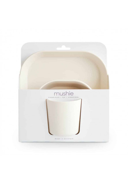 Hranatá jedálenská sada mushie - ivory