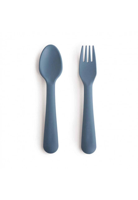 Vidlička & lyžička mushie - twilight blue