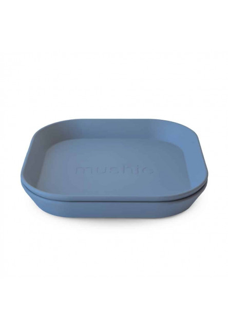 Hranatý obedový tanier mushie - twilight blue