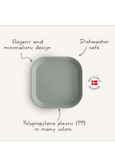 Hranatý obedový tanier mushie - twilight blue