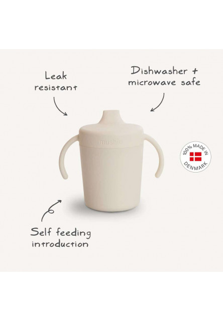 štartovací tréningový pohárik mushie - dusty rose