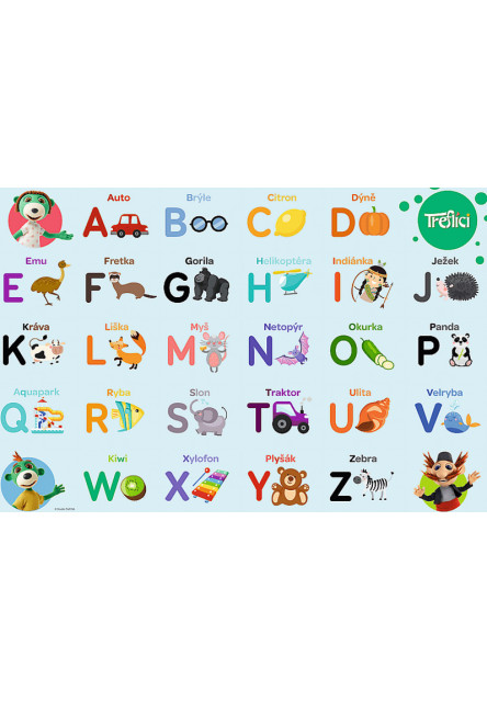 Trefl Vzdelávacie puzzle 30 dielikov - Treflíci spoznávajú abecedu CZ / Trefl
