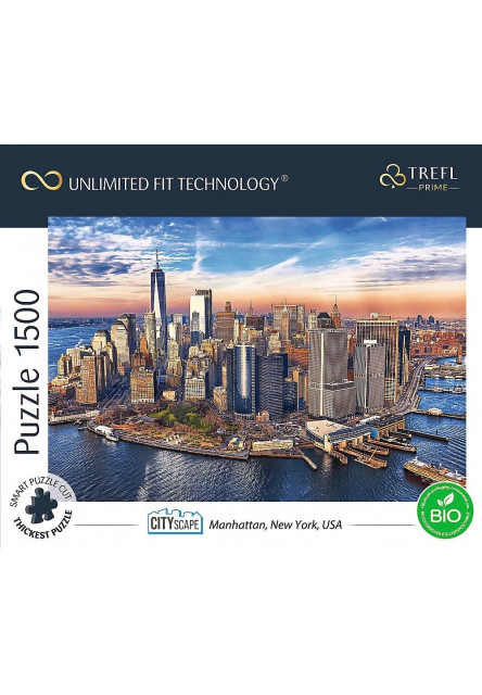 Trefl Prime puzzle 1500 UFT - Panoráma mesta: Manhattan, New York, USA