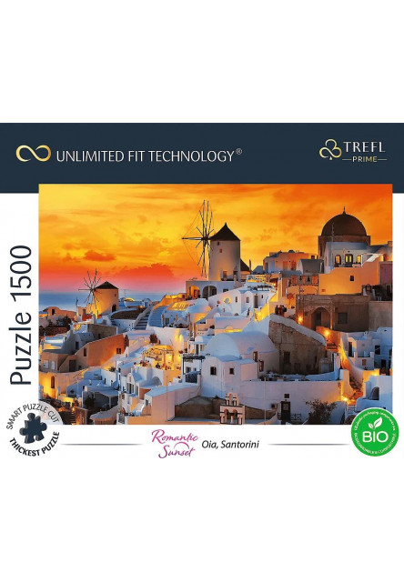 Trefl Prime puzzle 1500 UFT - Romantický západ slnka: Oia, Santorini