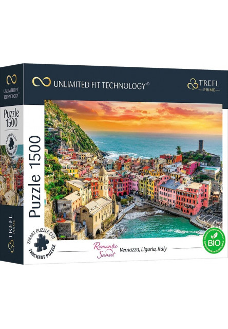 Trefl Prime puzzle 1500 UFT - Romantický západ slnka: Vernazza, Ligurie, Taliansko