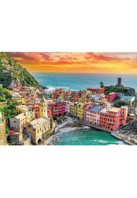 Trefl Prime puzzle 1500 UFT - Romantický západ slnka: Vernazza, Ligurie, Taliansko