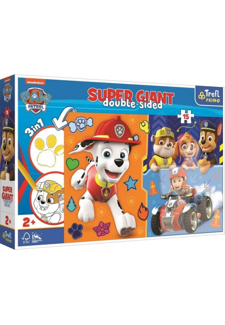 Trefl Puzzle 15 GIANT- Paw Patrol Trefl