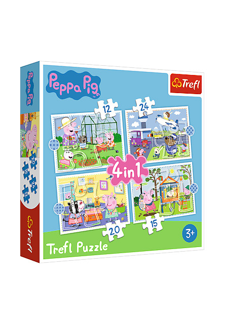 Trefl Puzzle 4v1 - Spomienka na prázdniny / Peppa Pig