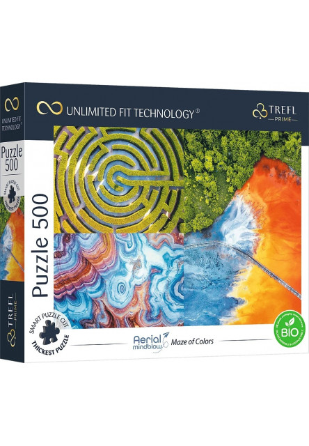 Trefl Prime puzzle 500 UFT - Letecký pohľad: Bludisko farieb