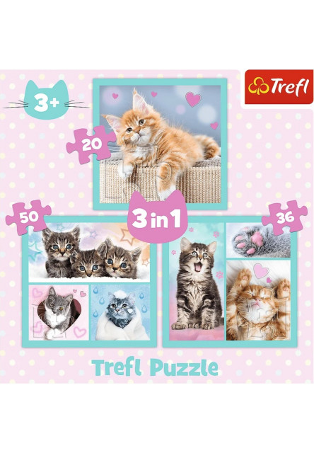Trefl Puzzle 3v1 - Milé domáce zvieratká