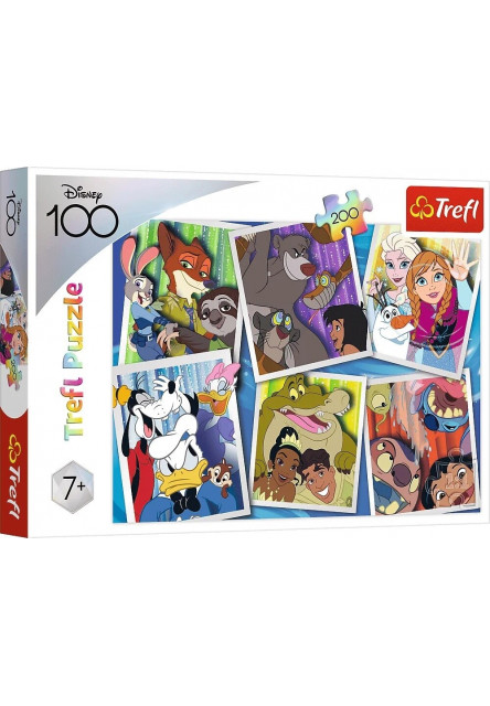 Trefl Puzzle 200 - Disney hrdinovia / Disney 100