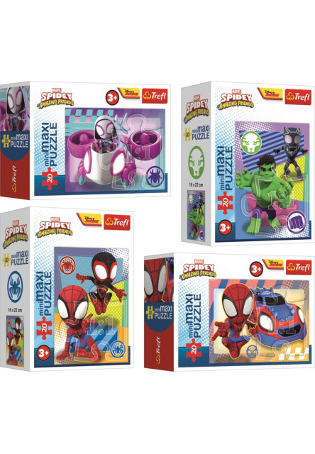 Trefl Puzzle 20 miniMAXI Spidey a jeho úžasní priatelia, 4 druhy
