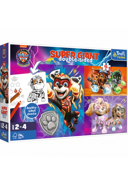 Trefl Puzzle 15 GIANT - Úžasný tím PAW PATROL Trefl