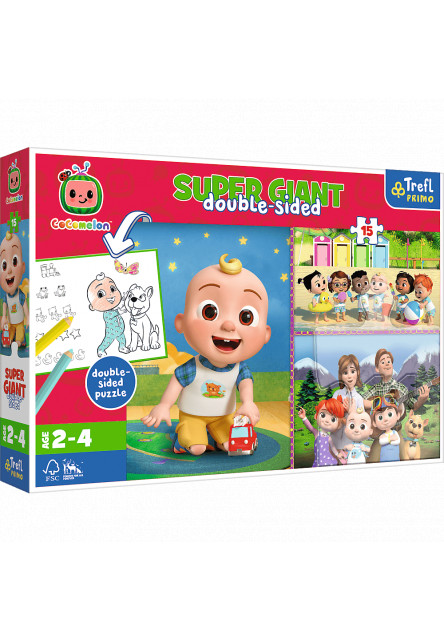 Trefl Puzzle 15 GIANT - Cocomelon, Veselý deň s priateľmi / Cocomelon