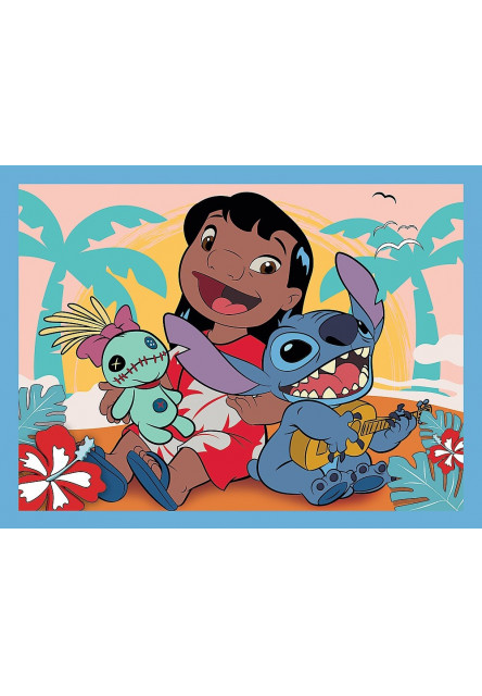 Trefl Sada 3v1 Lilo&Stitch: Šťastný deň (2x puzzle + pexeso)