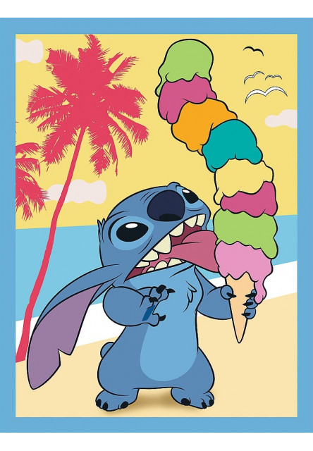 Trefl Sada 3v1 Lilo&Stitch: Šťastný deň (2x puzzle + pexeso)