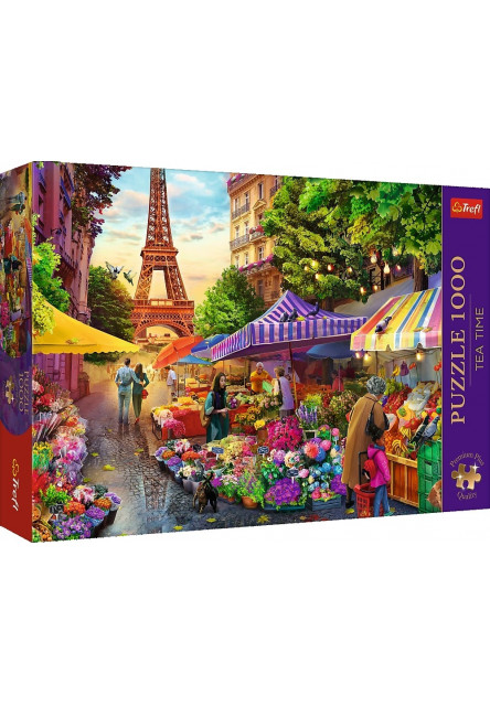 Trefl Puzzle 1000 Premium Plus - Čajový čas: Kvetinový trh