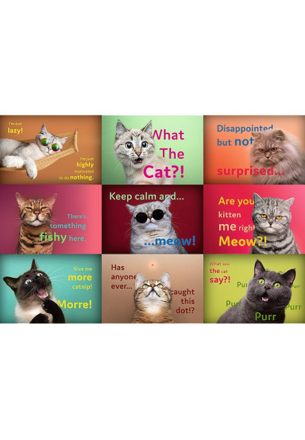 Trefl Puzzle 1500 - Zábavné mačacie tváre