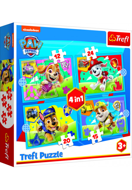 Trefl Puzzle 4v1 - Šteniatka v behu / Viacom PAW Patrol