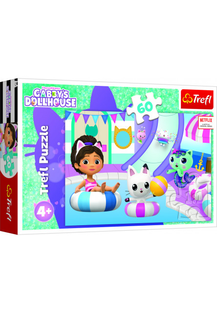 Trefl Puzzle 60 - Gabby pri bazéne / Universal Gabby's Dollhouse