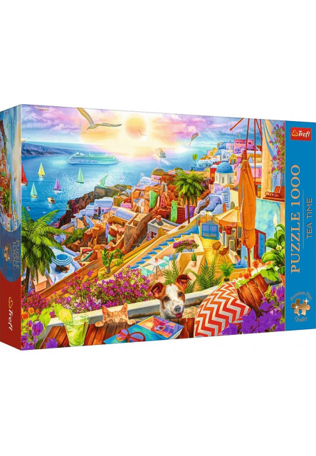 Trefl Puzzle 1000 Premium Plus Quality Tea Time Návšteva Santorini