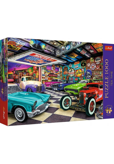 Trefl Puzzle 1000 Premium Plus Quality Tea Time Car Collector's Garage
