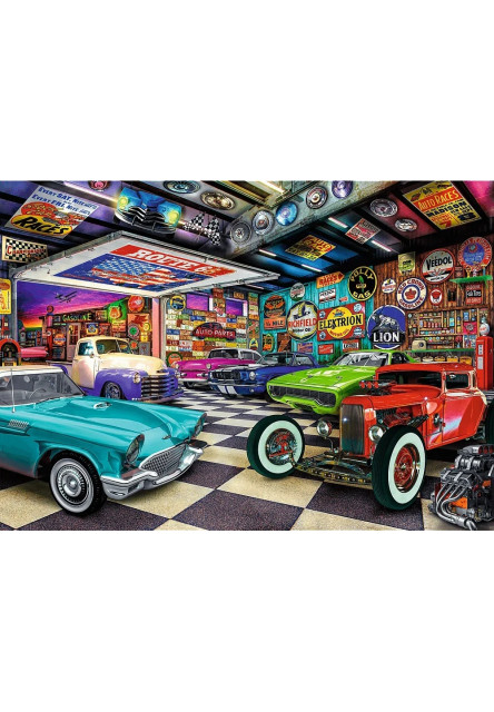 Trefl Puzzle 1000 Premium Plus Quality Tea Time Car Collector's Garage