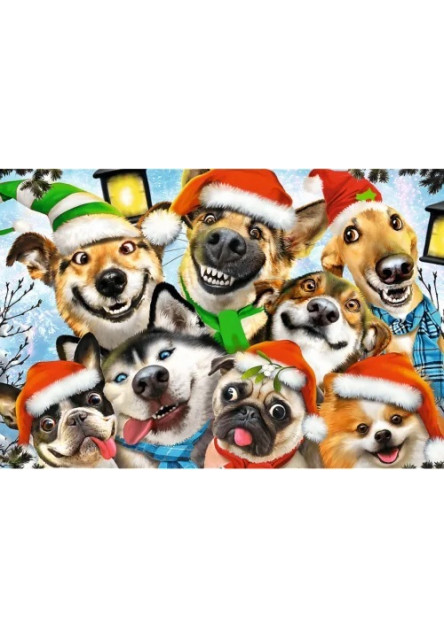 Trefl Drevené Puzzle Vianočné psíky 501 dielov