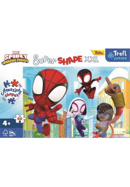 Trefl Puzzle Super Shape XXL Spidey a jeho úžasní priatelia 60 dielikov