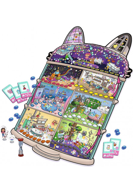 Trefl Rodinná hra Detektív Mňau, Gabby's Dollhouse