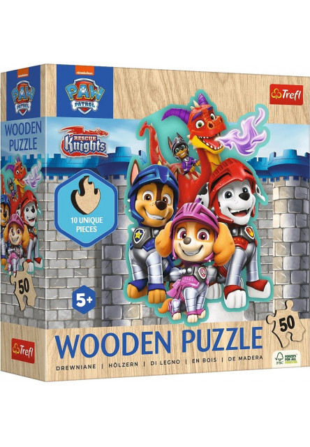 Trefl Drevené obrysové puzzle Dobrodružstvá Paw Patrol