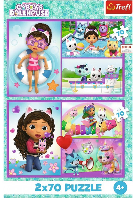 Trefl Puzzle Gabby's Dollhouse 2 x 70 Zahrajte si s Gabby