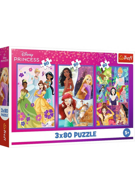 Trefl Puzzle 3 x 80 Priatelia princeznej / Disney Princess