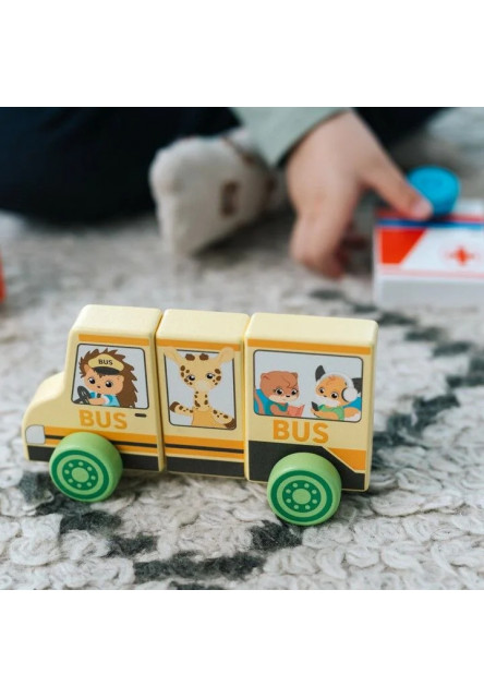 Trefl Magnetické vozidlo - Školský autobus - 3 prvky