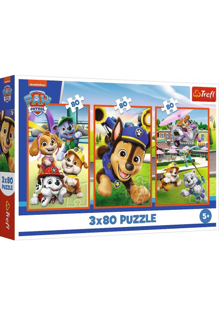 Trefl Puzzle 3 x 80 Paw Patrol Psia banda
