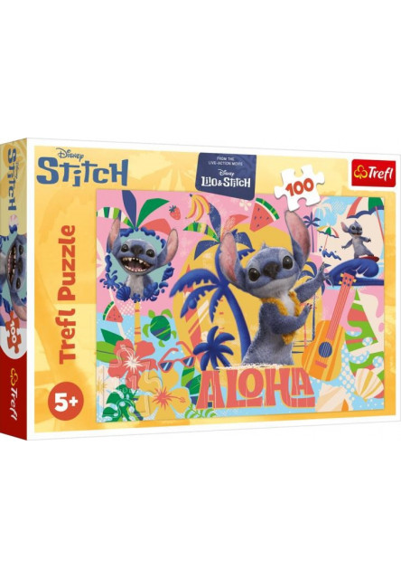 Trefl Puzzle 100 Stitch a priatelia v akcii